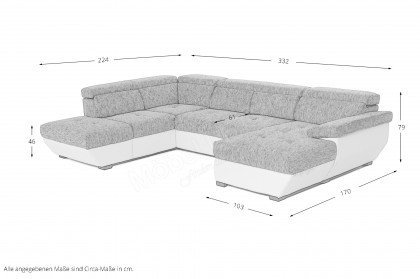 Speedway von COTTA - Wohnlandschaft grau-weiß