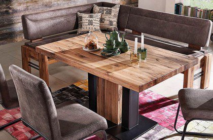 4116 Floyd von K+W Polstermöbel - Eckbank braun