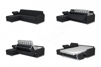 Messina von Bali - Ecksofa mit Schlaffunktion 140 anthrazit links