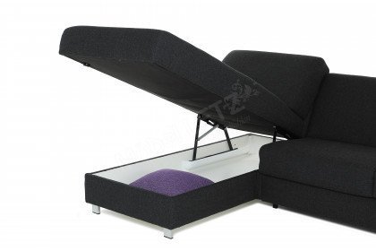 Messina von Bali - Ecksofa mit Schlaffunktion 140 anthrazit links