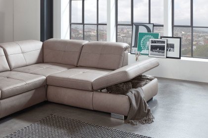 PN-IN16012 von Polinova - Ledersofa granit