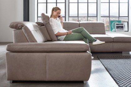 PN-IN16012 von Polinova - Ledersofa granit