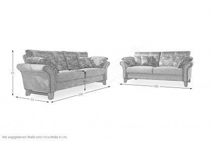 Jochberg von Schröno - Polstergarnitur hellgrau-gemustert