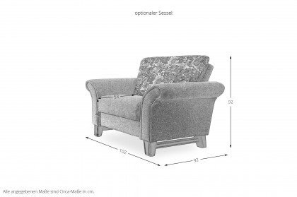 Jochberg von Schröno - Polstergarnitur hellgrau-gemustert