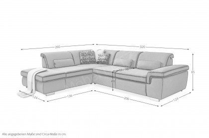 MP-IN17041 von Megapol - Ecksofa Ausführung links grau