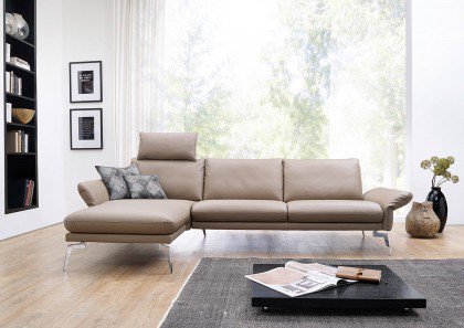 7260 von K+W Polstermöbel - Ecksofa links smoke