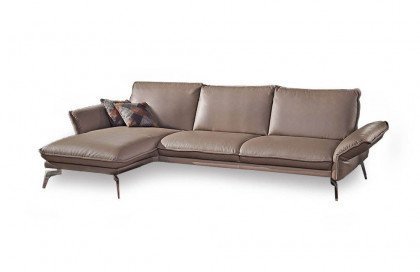 7265 von K+W Polstermöbel - Ledergarnitur links smoke