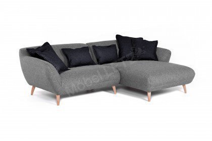Mocca von GUTMANN - Eckgarnitur rechts dunkelgrau