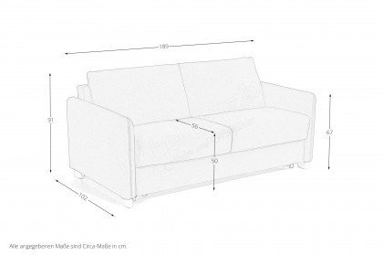 Neapel von Bali - Schlafsofa 140 anthrazit