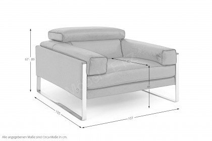 Romeo-LE18 von Calia Italia - Ledersessel cognac