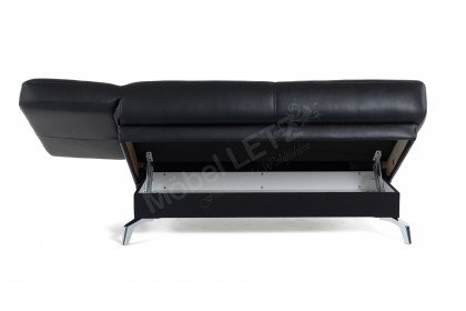 Esther-Sleep von Bali - Schlafsofa in Echtleder schwarz