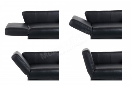 Esther-Sleep von Bali - Schlafsofa in Echtleder schwarz