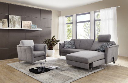 S896 Pisa von Ponsel - Ecksofa rechts hellgrau