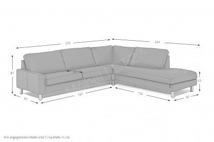 CL 500 von Erpo Polstermöbel - Ledergarnitur rechts mocca