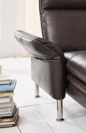 Porto von Erpo Polstermöbel - Ledergarnitur links dunkelbraun