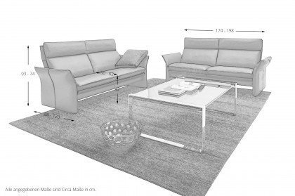 Cuneo-LE21 von Erpo Polstermöbel - Leder-Duo schwarz