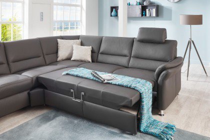 PN-EM16033 von Polinova - Ledergarnitur grau