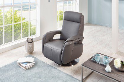 PN-EM16033 von Polinova - Ledergarnitur grau