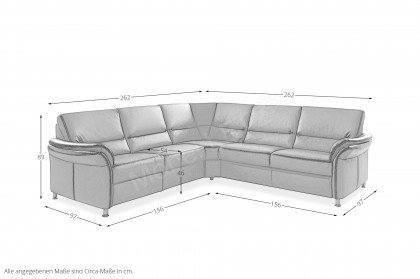 PN-EM16033 von Polinova - Ledergarnitur grau