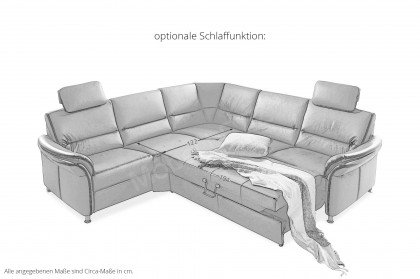 PN-EM16033 von Polinova - Ledergarnitur grau