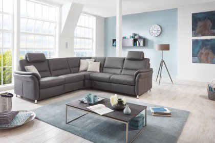 PN-EM16033 von Polinova - Ledergarnitur grau