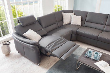 PN-EM16033 von Polinova - Ledergarnitur grau