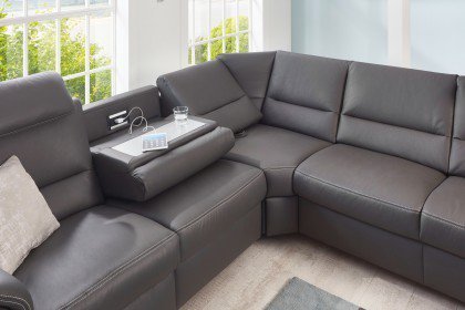 PN-EM16033 von Polinova - Ledergarnitur grau