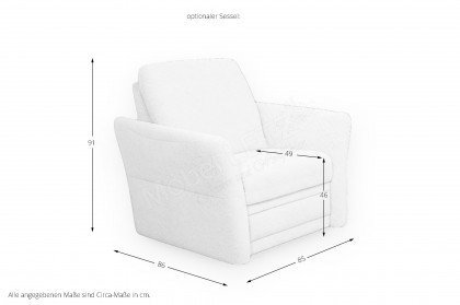 Luna-LE13 von PM Oelsa - Eckgarnitur Ausführung links natur