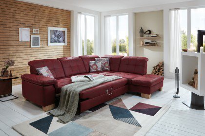 Stacy von Planpolster - Eckgarnitur Ausführung rechts bordeaux