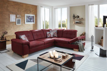 Stacy von Planpolster - Eckgarnitur Ausführung rechts bordeaux