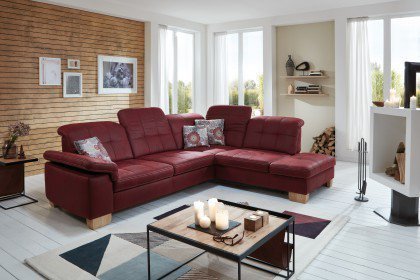 Stacy von Planpolster - Eckgarnitur Ausführung rechts bordeaux