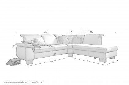 Messina von Polsteria - Ledergarnitur Ausführung rechts dijon