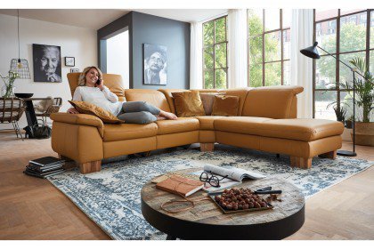 Messina von Polsteria - Ledergarnitur Ausführung rechts dijon