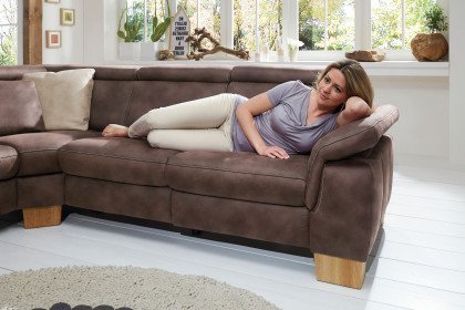 Nanuk von Lebenswert - Ecksofa Variante links braun