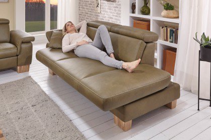 Nanuk III von Lebenswert - Echtleder Polster-Duo olive