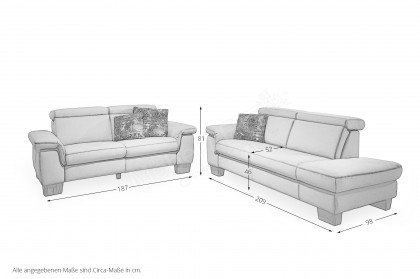 Nanuk III von Lebenswert - Echtleder Polster-Duo olive