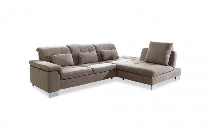 Sucki III von Lebenswert - Eckgarnitur Ausführung rechts nougat