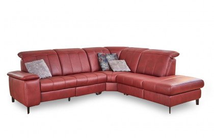 Lester von Polsteria - Ledergarnitur Ausführung rechts bordeaux