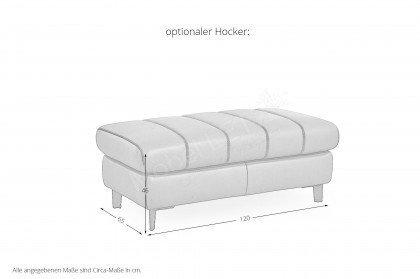 Lester von Polsteria - Ledergarnitur Ausführung rechts bordeaux