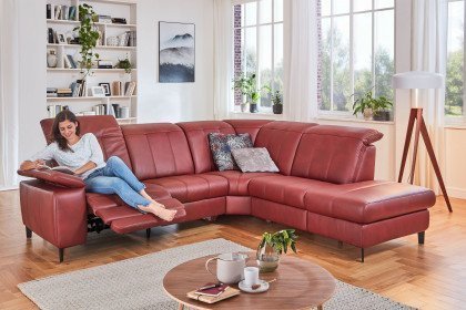 Lester von Polsteria - Ledergarnitur Ausführung rechts bordeaux