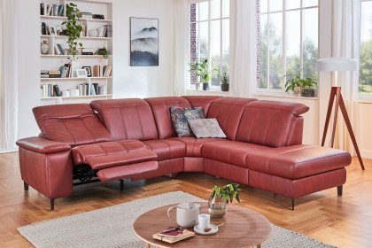 Lester von Polsteria - Ledergarnitur Ausführung rechts bordeaux