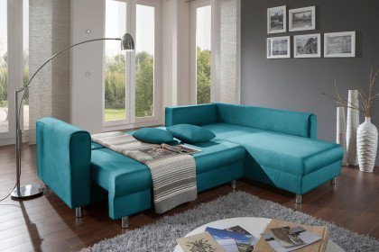 Modell 153 von Sofa-Team - Eckcouch Variante rechts türkis