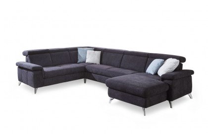 Lava-2.0-XC von Polsteria - Wohnlandschaft links dunkelblau