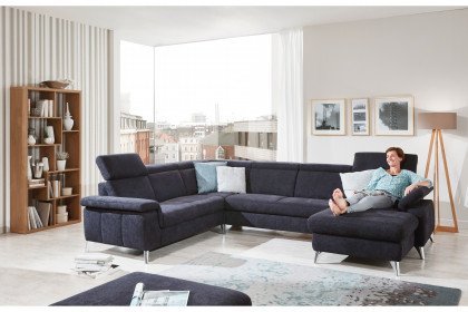 Lava-2.0-XC von Polsteria - Wohnlandschaft links dunkelblau