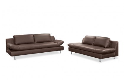 Modell 322 von Sofa-Team - Echtledergarnitur braun