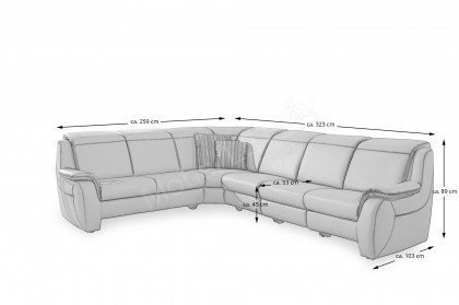 Cammeo von Polsteria - Ledercouch Variante links plaza