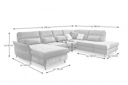MP-IN19081 von Megapol - Wohnlandschaft Variante rechts steel