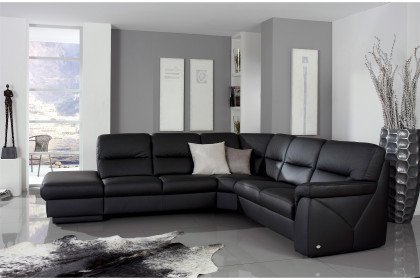 1101 von Himolla - Ledergarnitur schwarz