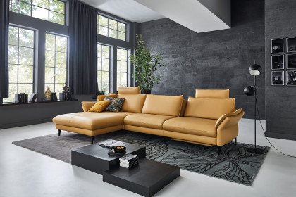 HU-HP19094 von Hukla - Echtledersofa Variante links yellow