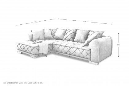 Sentina von ED-Lifestyle - Ecksofa links grey